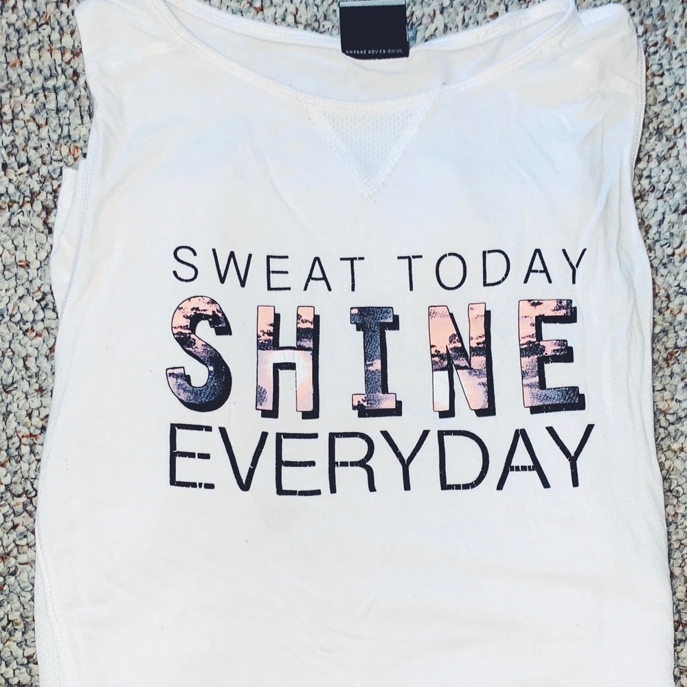 White athletic tank top